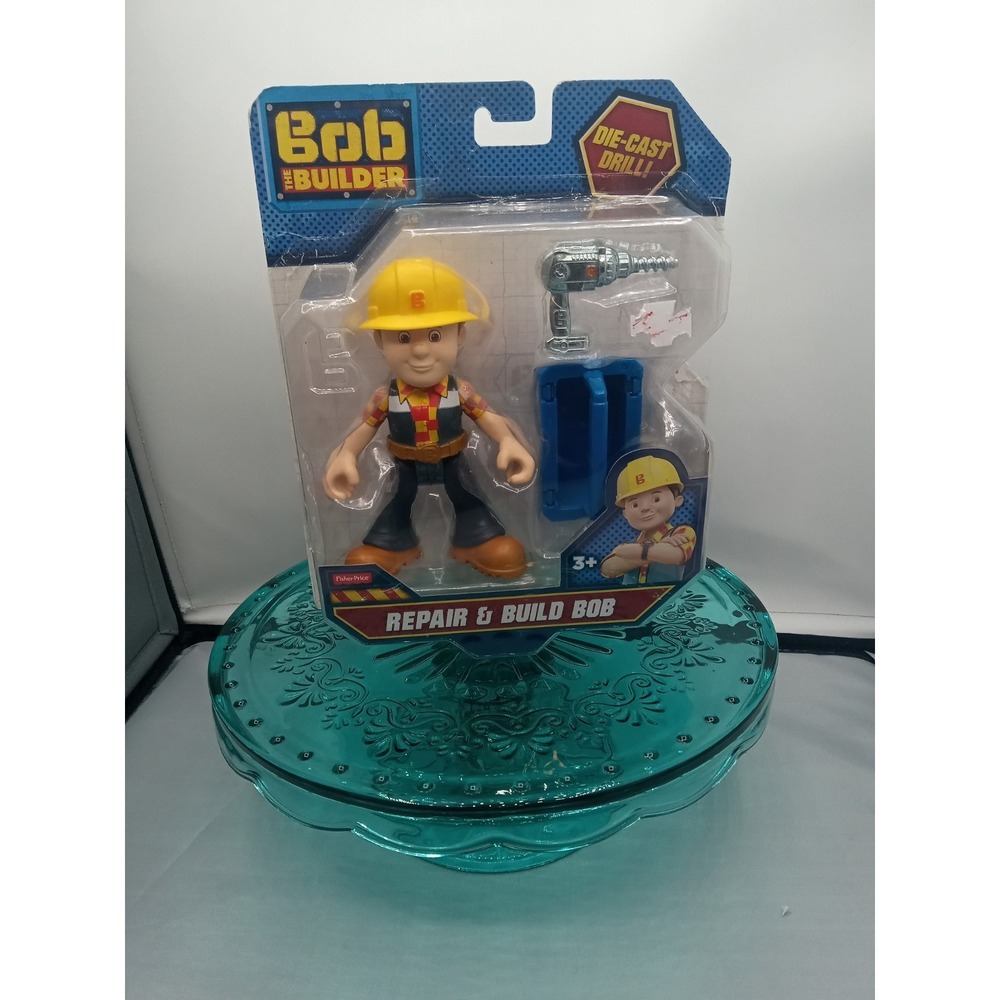 BOB THE BUILDER REPAIR BUILD BOB FIGURE DIE CAST DRILL FISHER PRICE 2015 Damage